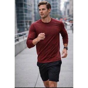 Lululemon Metal Vent Tech Long Sleeve Shirt Mens Red Heathered Training Top